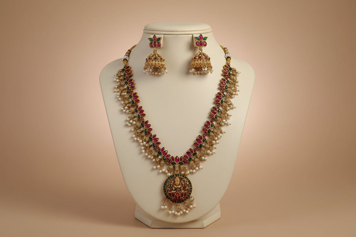 Multicolor Isha Lotus Necklace Set