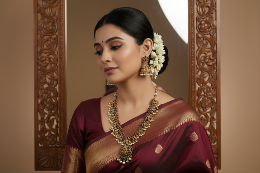Multicolor Isha Lotus Necklace Set