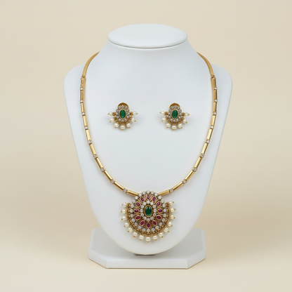 Multicolor Kaveri Sun Hasli Set