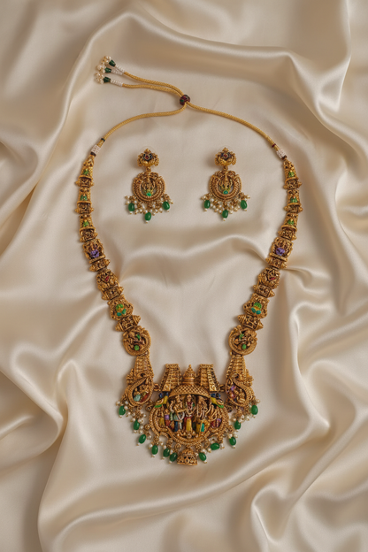 Multicolor Keerthi Temple Necklace set