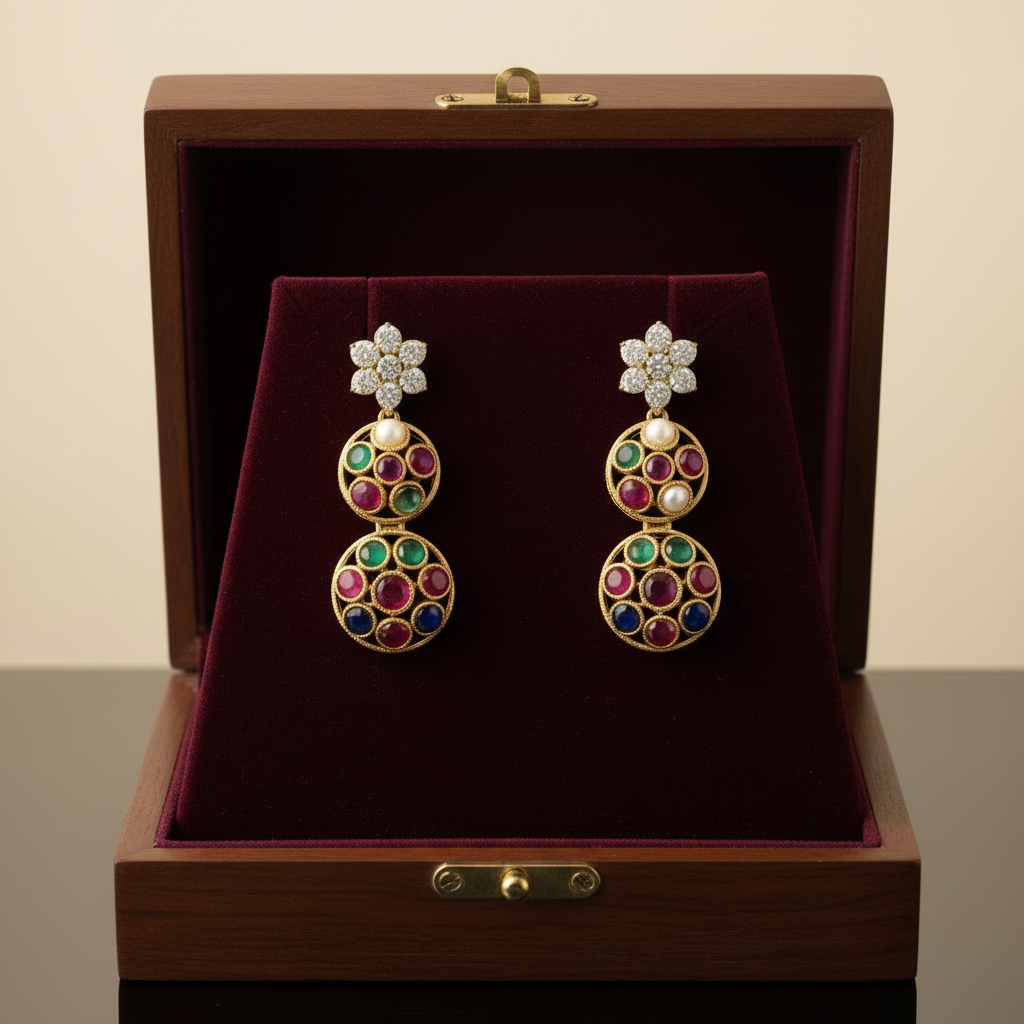 Short Necklace set | Multicolor Jadau Jewellery - House of Abiani