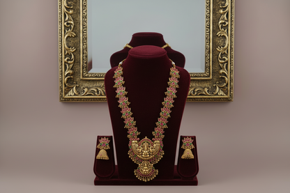 Multicolor Laya Lotus Temple Necklace Set