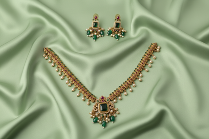 Multicolor Mahalakshmi Jadau Necklace Set