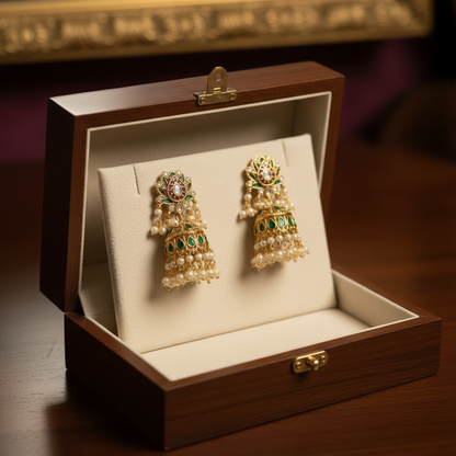 Short Necklace set | Multicolor Lotus Motif - House of Abiani