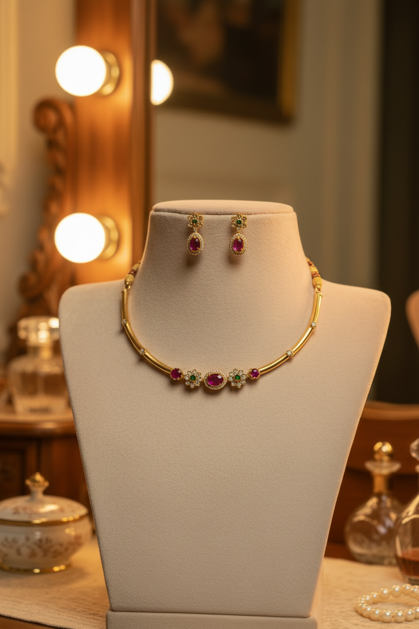 Hasli Necklace set | Multicolor Antique Jewellery - House of Abiani