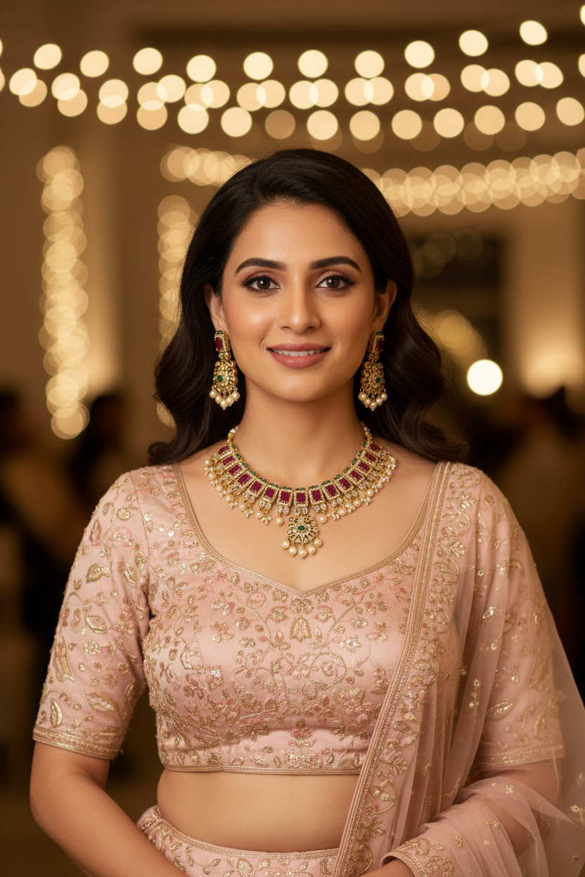 Short Necklace Set | Multicolor Antique Jewellery - House of Abiani