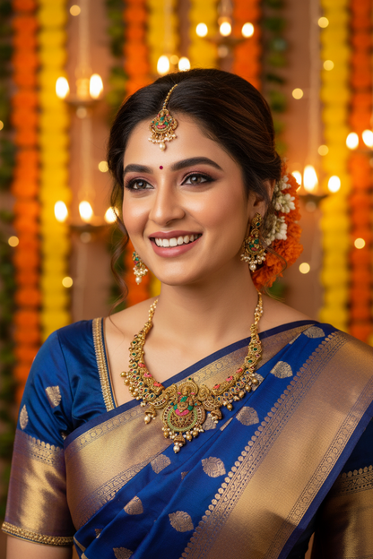 Multicolor Priya Temple Necklace set