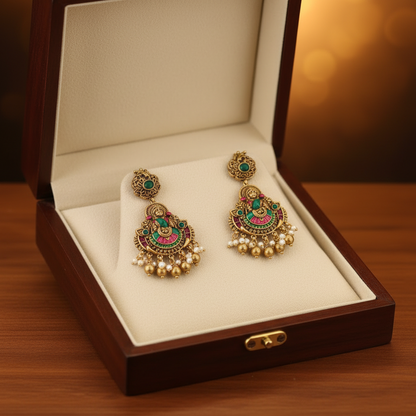 Multicolor Priya Temple Necklace set
