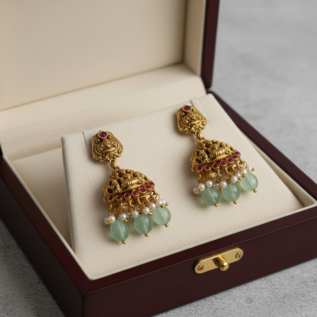 Short Necklace Set | Multicolor Temple Jewellery -  House of Abiani