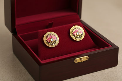 Pink Alya Lotus Necklace Set