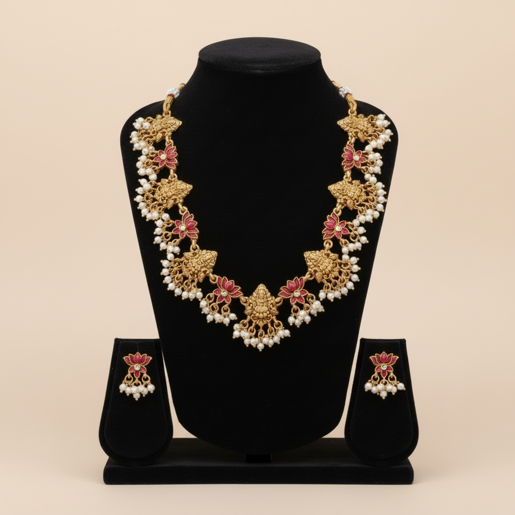 Pink Godavari Necklace Set