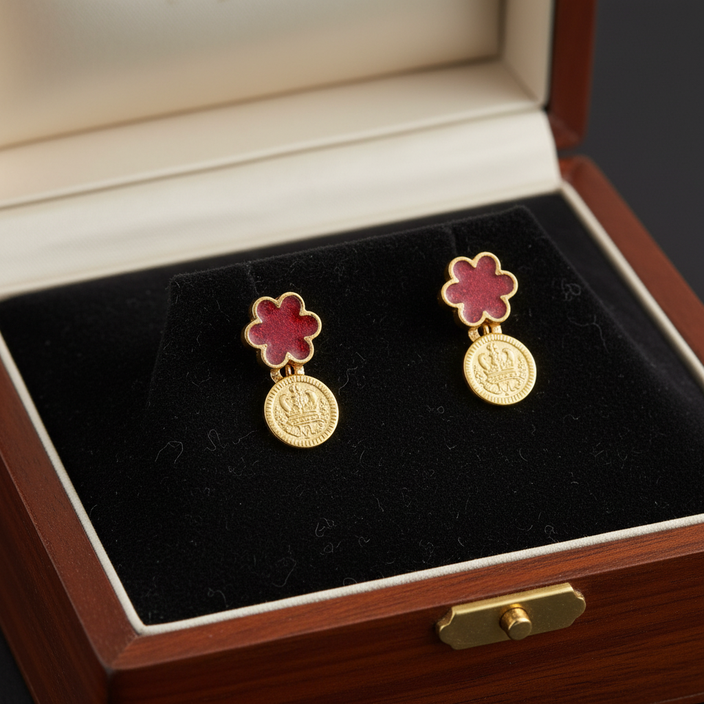 Pink Lakshmi Layered Coin Choker Set