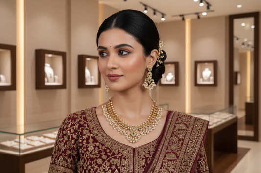 Pink Lalita Guttapusalu Necklace Set