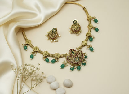Green Pari Necklace Set