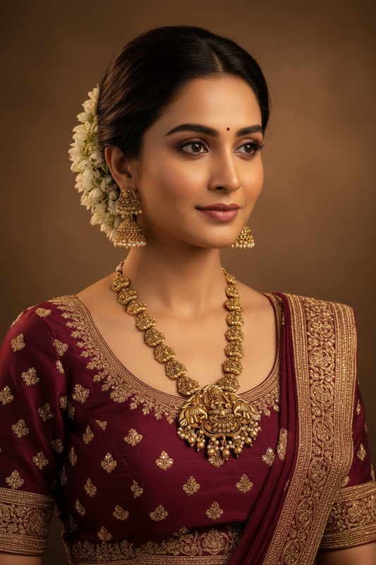 Long Necklace Set | Temple Jewellery - House of Abiani