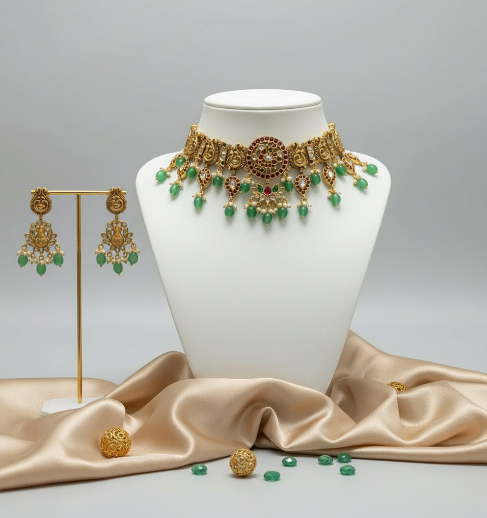 Golden Dhanyasri Choker Set