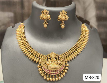 Golden Ajanta Lakshmi Pendant Set