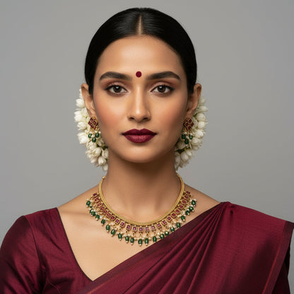 Multicolor Diya Necklace Set