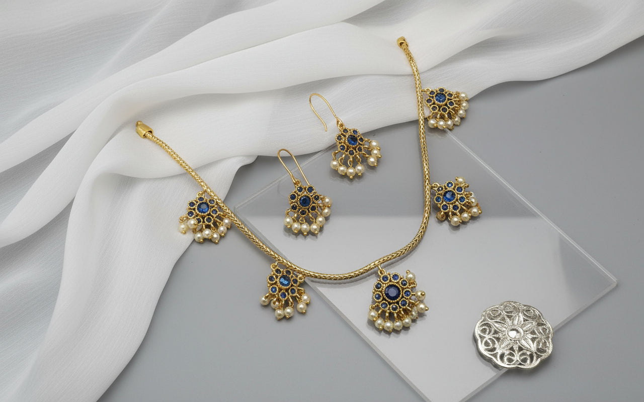 Blue Savya Necklace set