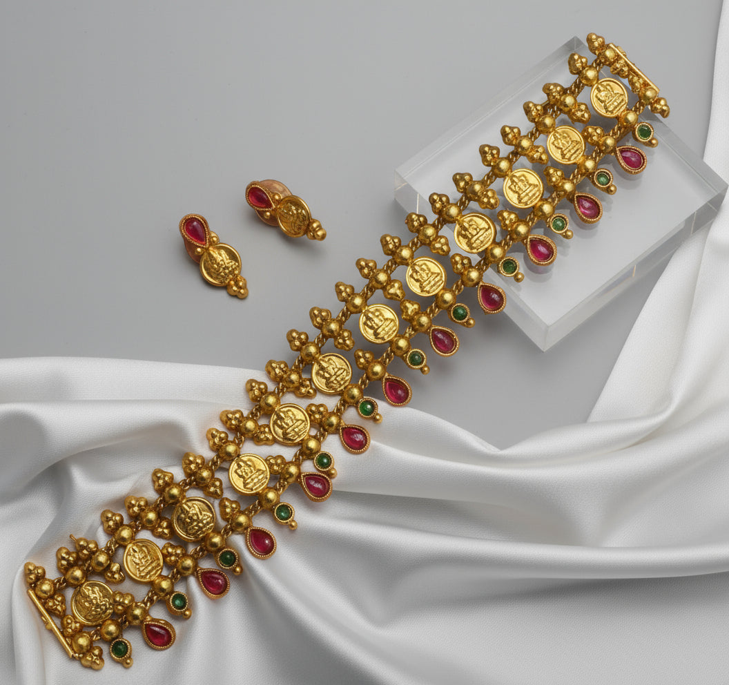 Golden Mira Coin Choker Set