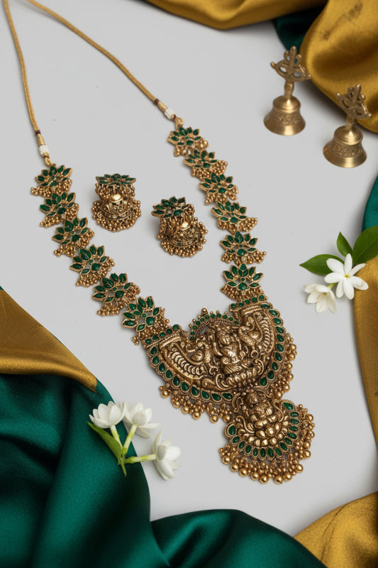 Emerald Laya Temple Necklace Set