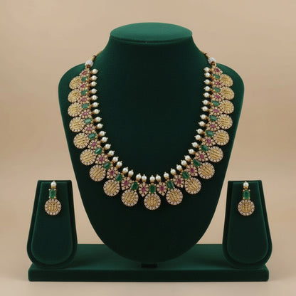 Multicolor Manaswini Coin Necklace Set