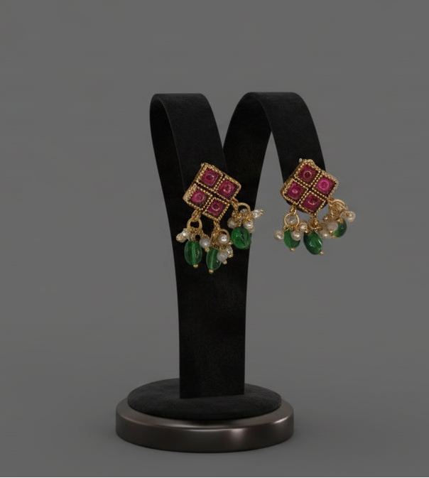 Multicolor Diya Necklace Set