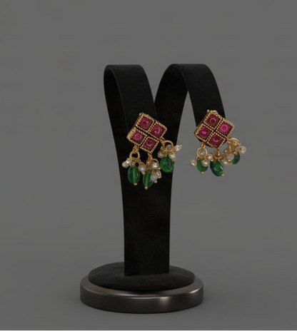 Multicolor Diya Necklace Set