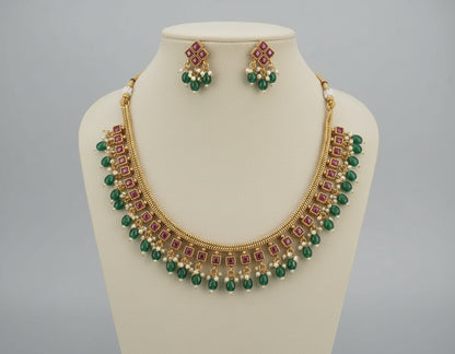 Multicolor Diya Necklace Set