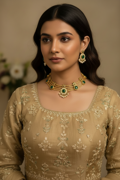 Green Navya Choker Set