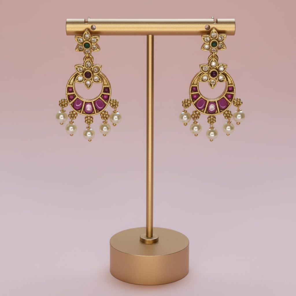 Pink Vedika Short Necklace Set