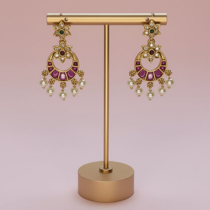 Pink Vedika Short Necklace Set