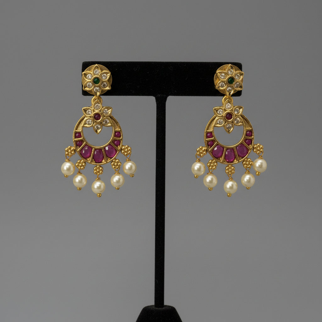 Pink Vedika Long Necklace Set