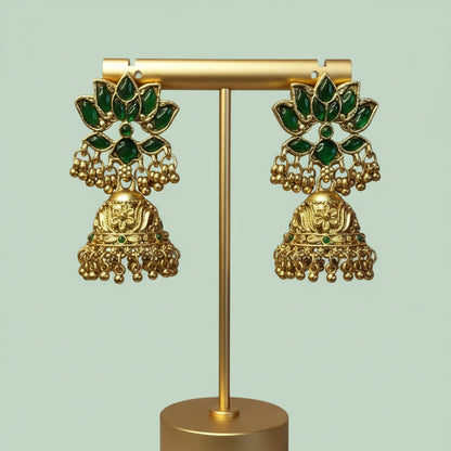 Green Laya Lotus Temple Necklace Set