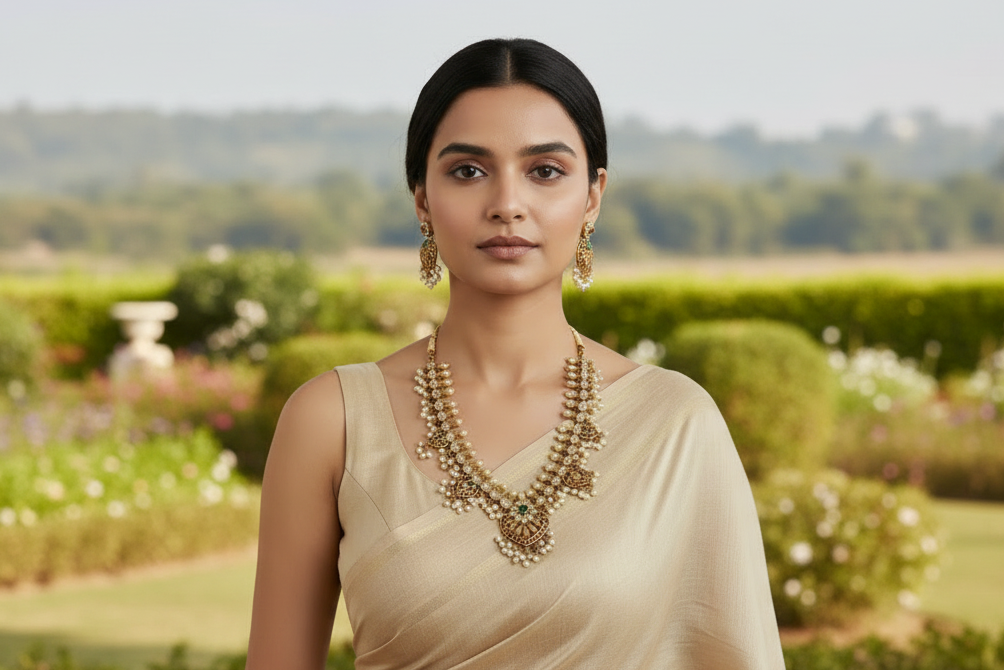 White Ridhi Necklace Set