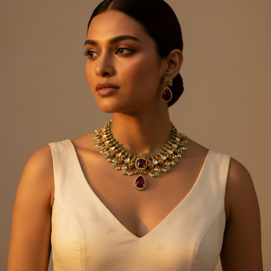 Multicolor Aanya Necklace set