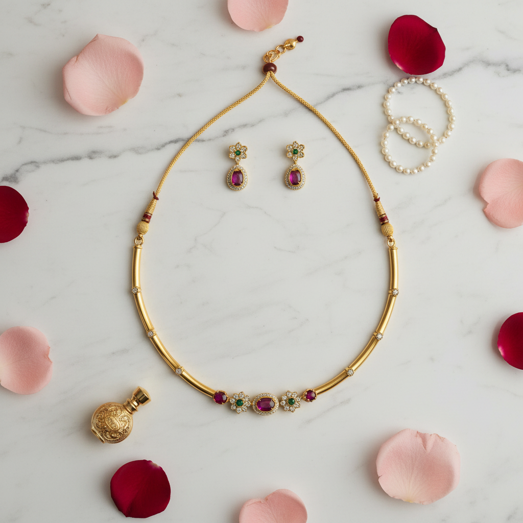 Hasli Necklace set | Multicolor Antique Jewellery - House of Abiani