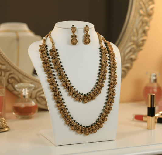 Golden Haniya Combo Coin Necklace Set