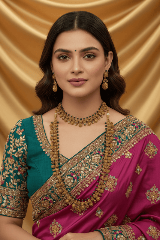 Golden Haniya Combo Coin Necklace Set