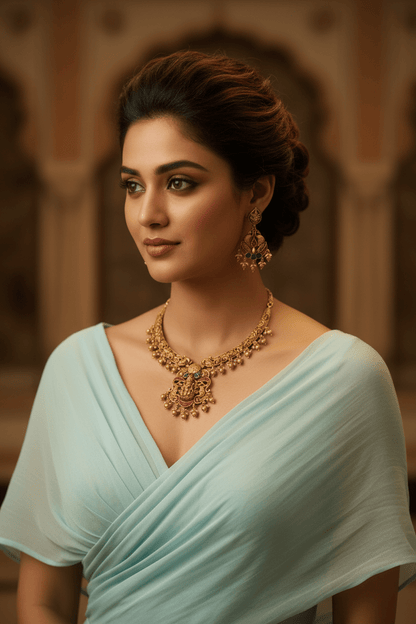 Golden Nila Temple Necklace Set