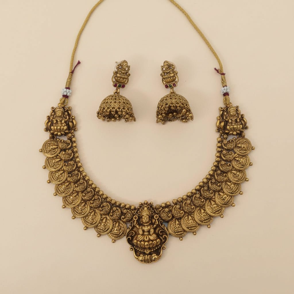 Golden Shivani Combo Coin Necklace Set
