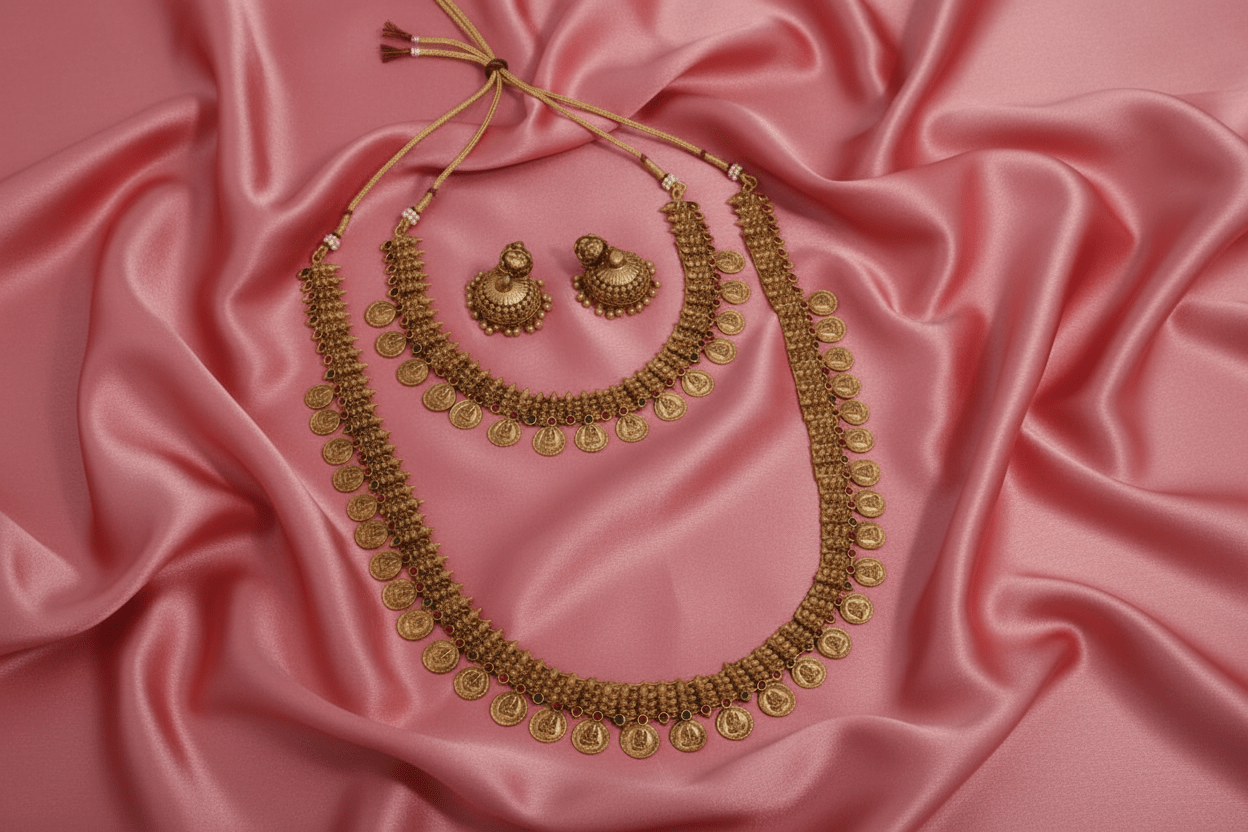 Golden Shyla Combo Coin Necklace Set