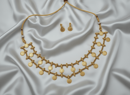Golden Sita Layered Coin Choker Set