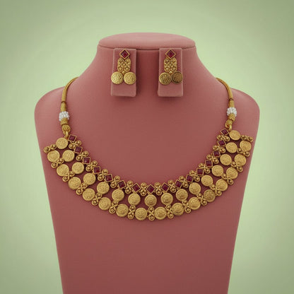 Golden Uma Layered Coin Choker Set