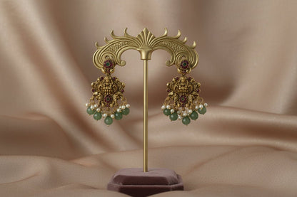 Golden Vasundhara Temple Combo Necklace Set