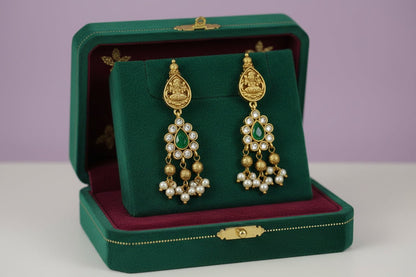 Green Adhya Temple Necklace Set