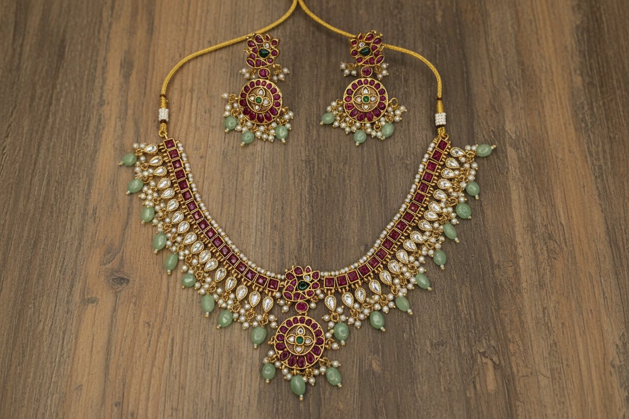 Multicolor Ayra Jadau Choker Set