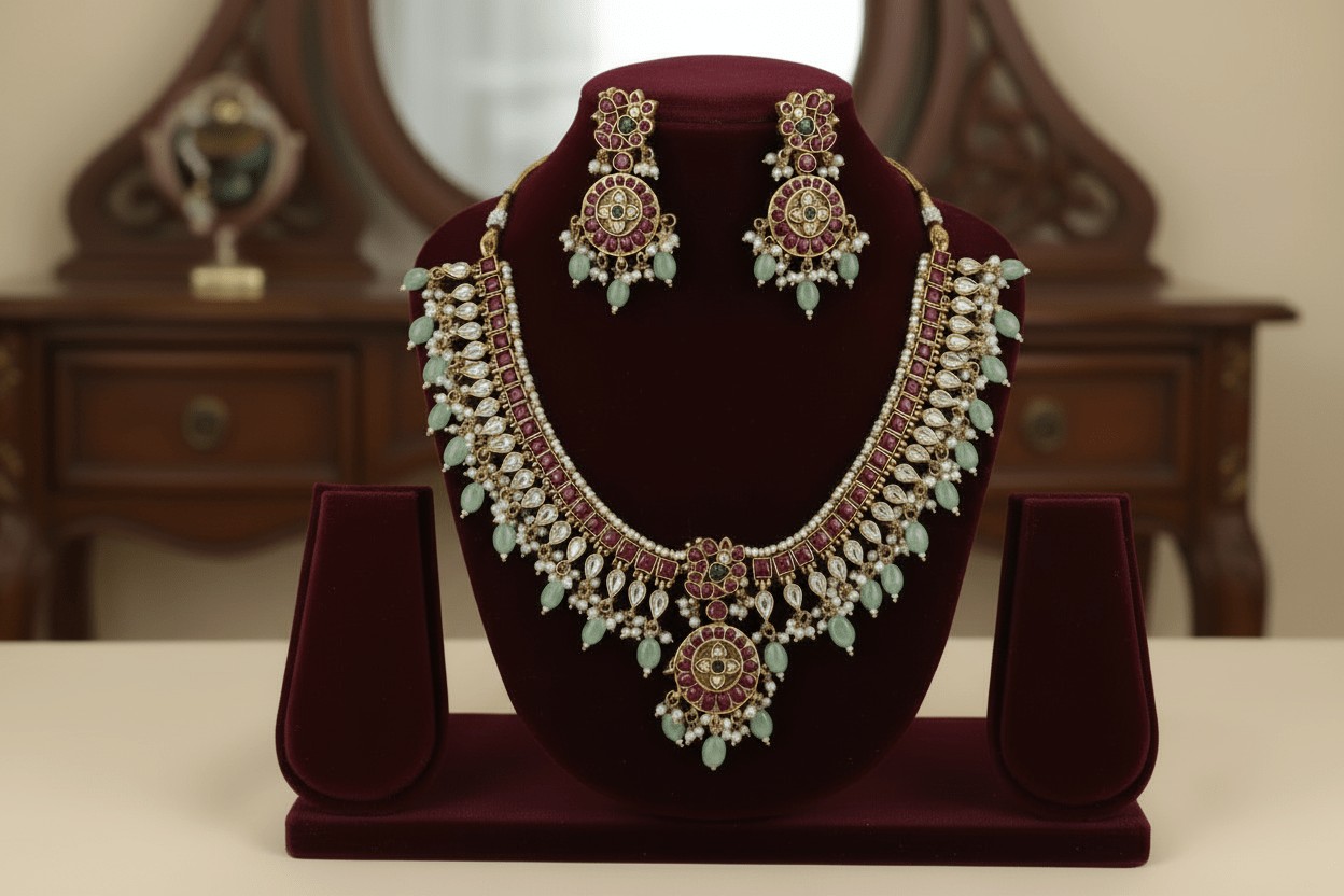 Multicolor Ayra Jadau Choker Set