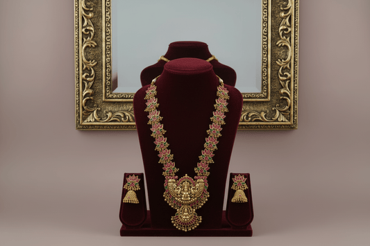 Multicolor Laya Lotus Temple Necklace Set