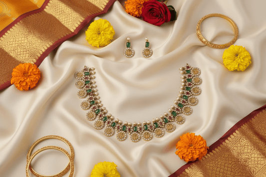 Multicolor Manaswini Ramparivar Necklace Set